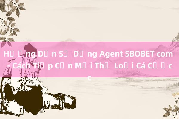 Hướng Dẫn Sử Dụng Agent SBOBET com - Cách Tiếp Cận Mọi Thể Loại Cá Cược