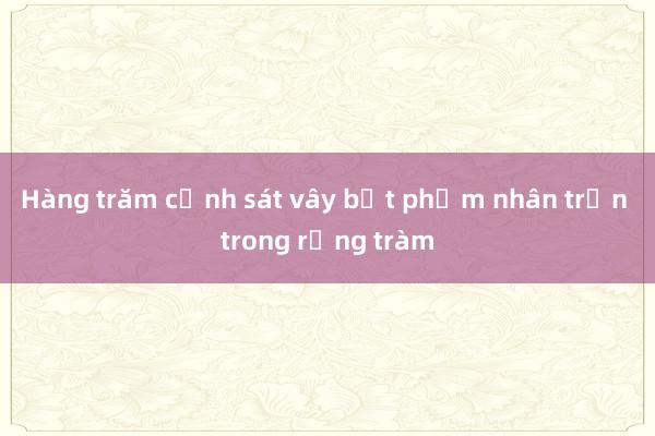 Hàng trăm cảnh sát vây bắt phạm nhân trốn trong rừng tràm